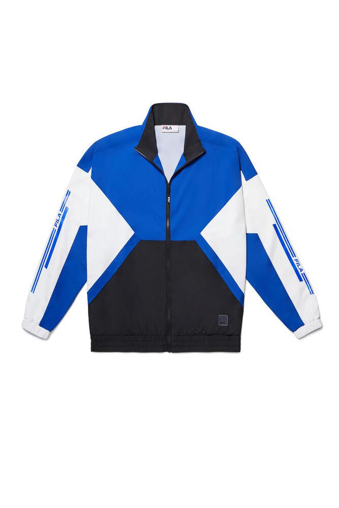 Fila Jacket Oma Track Mens Black/White - India UHD-849721